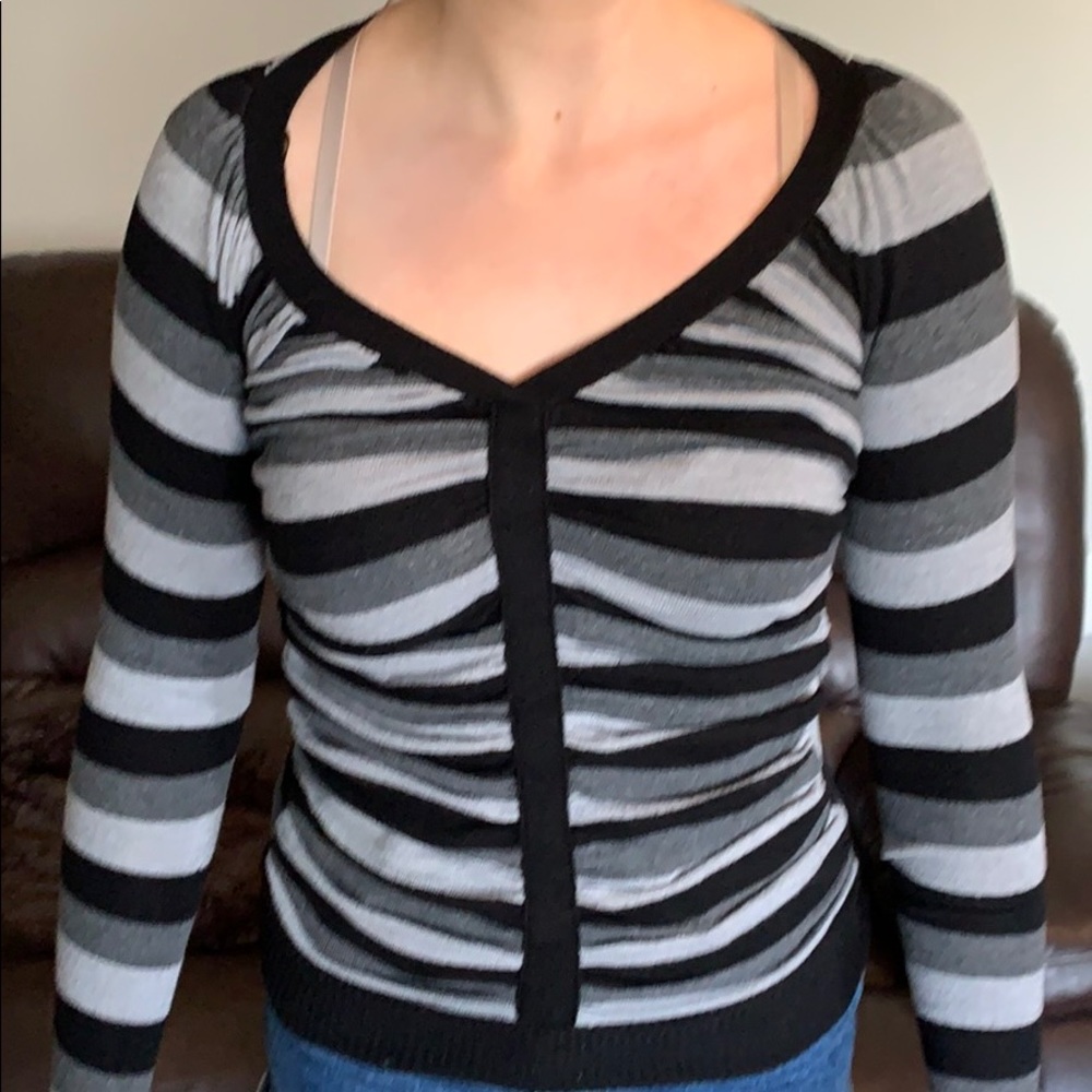 Black and grey striped sweater